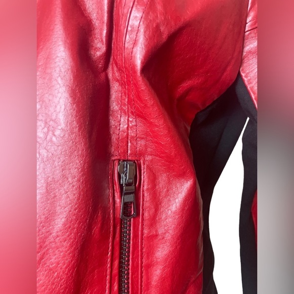Twiggy London Red Leather Jacket - Picture 7 of 12